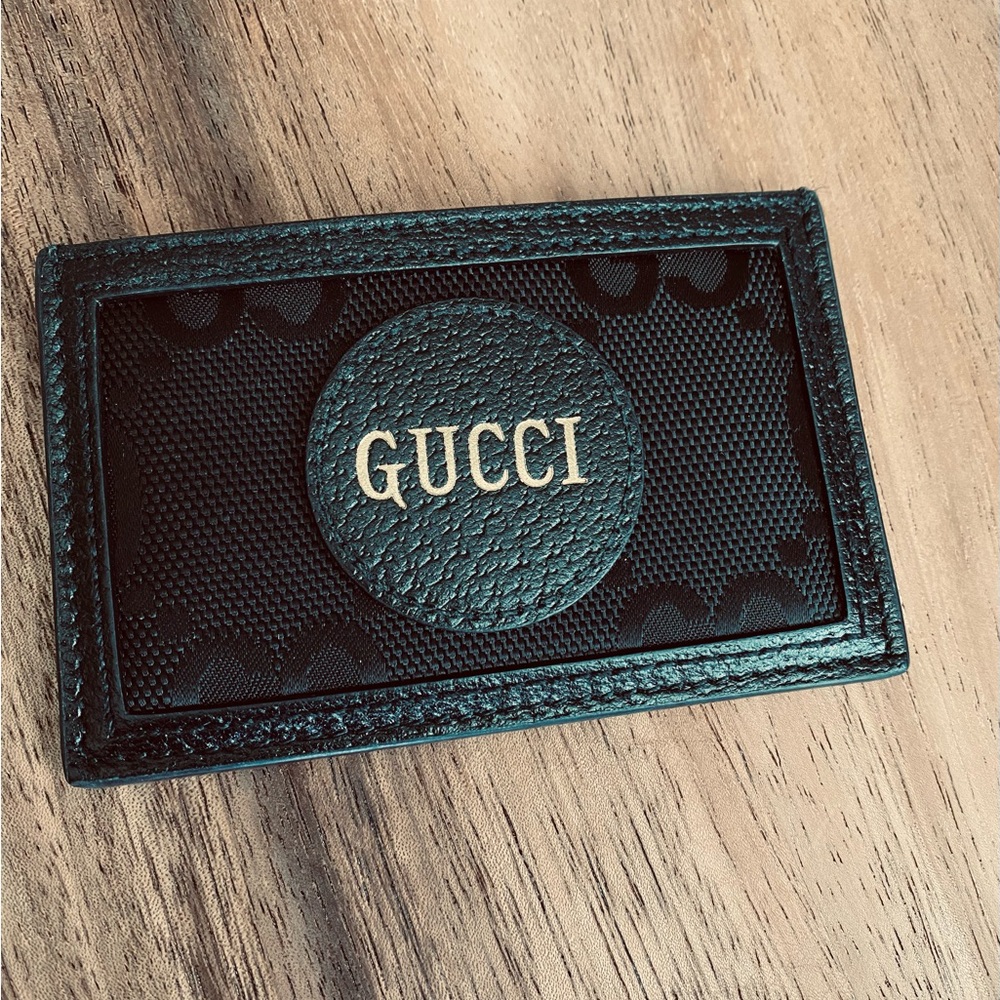 Gucci Black Leather Textured Card Holder